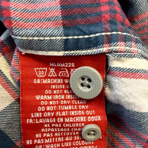 Superdry Co Button Up Flannel Shirt Long Sleeve Collared Double Pocket Red S - Picture 4 of 6